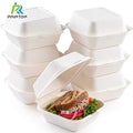 Printon 6in 100% Compostable Biodegradable Take Out Food Bagasse Clamshell Container