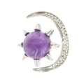 Chinese Style Amethyst Ring Silver Alloy Ring Natural Crystal Commemorative Day Gift Friendship Gift