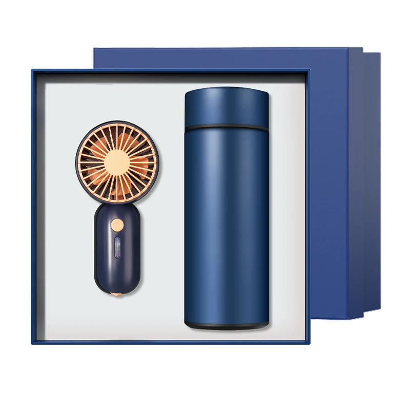 350ml Mini Vacuum Cup with Temperature Display & Light Indicator Children's Party Gift Set with Bonus Mini Fan