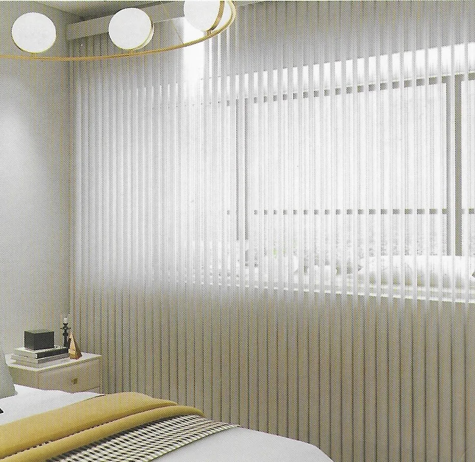Casual Blackout Vertical Window Blinds Hanas Blinds and Dream Curtain Fabric for Patio & Sliding Glass Doors