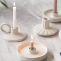 Nordic Porcelain Candle Holder Simple Geometric Cup-shaped Customizable Logo for Home Tabletop Decoration Household Ornaments