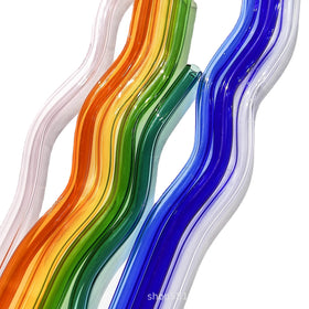 New Curved Straw Glass Artistic Wavy Heat Resistant Straw High Borosilicate Bent Glass Straw