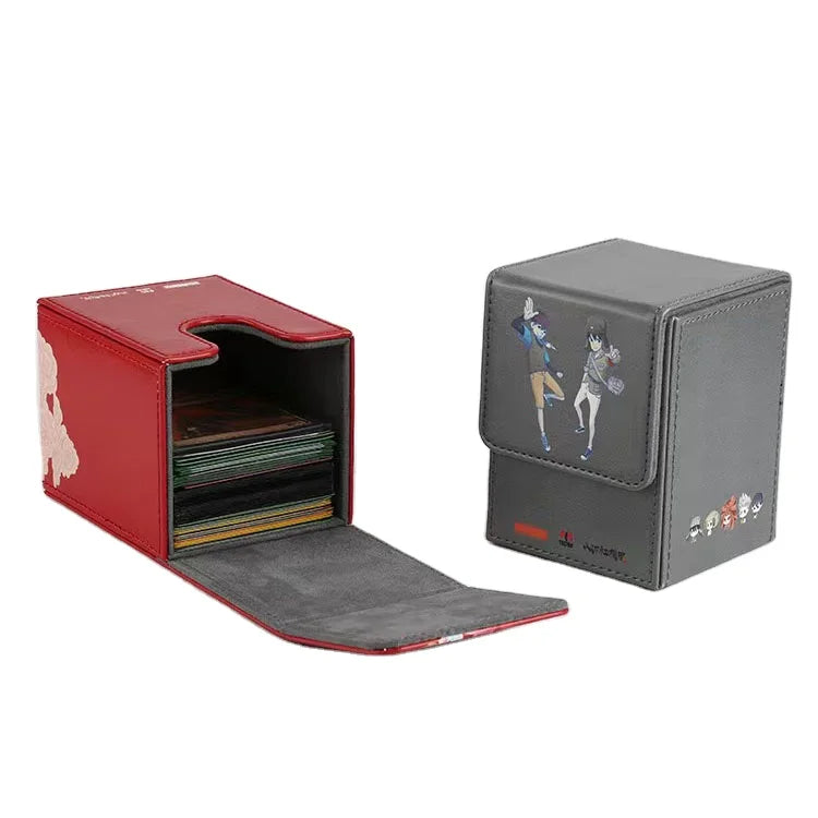 Wholesale Maxjoy Custom Leather Trading Card Deck Boxes TCG with Custom Logo & CMYK Color for Card Gaming Promotional & Gift Use
