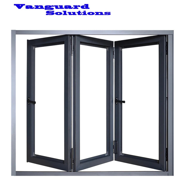 AS2047 Outdoor Aluminum Folding Window With Double Glass Panels Apartment and Hotel Casement Window Aluminium windows Frame
