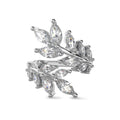 Dylam Wholesale Customized Luxury Fine Jewelry White Cz Zirconia Leaf Classic S925 Silver Ring 18K Gold Plated Rings for Women