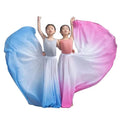 Children's Elegant Two Tone Gradient Long Skirt Girl's for Ballroom Belly Dance Training Costume Dress