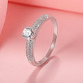 Rhodium Plated Sterling Silver Cubic Zirconia Eternity Ring Bridal Engagement Ring