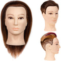 Stancia 100% Human Hair Manikin Head for Barbers Straight Style Synthetic Hair Mannequin for Hair Stylists