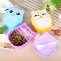 Owl Insulation Microwave 105g Lunch Box Student Lunch Box Cartoon Cute Children Plastic Sealed Fresh-Keeping Box
