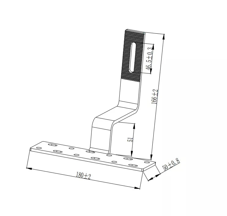 Solar PV Roof 90 Degree Fixed Side Vertical Hook Photovoltaic Solar Mounting Bracket Tie Roof Solar Panel Mounting System