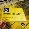 Wholesale Metal Plates Signage Bathroom Braille Sign ADA Signage for Toilet with Touchable Letters