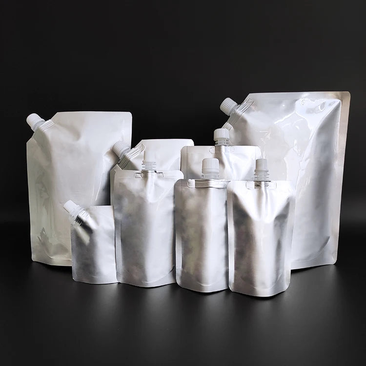 250ml Manufacturer Price Aluminum Foil Silver Packaging Pouch with Spout