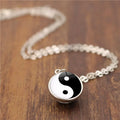 Trendy Necklaces for Women Double Side Tai Chi Glass Ball Pendant Necklace Jewelry Women Men Yin Yang Taiji Pendent Choker Necka
