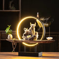 2024 Hot Sale Natural Led Cow Statue Shape Backflow Incense Burner for Home Decor