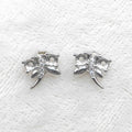 Sterling Silver 3*3mm Semi Mount Stud Earrings Empty Support Blank Claws Setting S925 Base Without Center Stone for DIY Inlay
