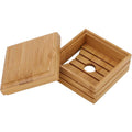 2023 Best Seller Custom Logo Travel Square Eco Natural Bamboo Soap Dish Box with Case Lid Drain Holder