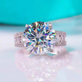 Silver 925 10 Carat Brilliant Cut Diamond Past D Color Moissanite Ring for Women Wedding Fine Jewelry