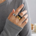 Luxury Designer Colourful Roman Numerals Fashion Stainless Steel Rings Wholesale Bulk