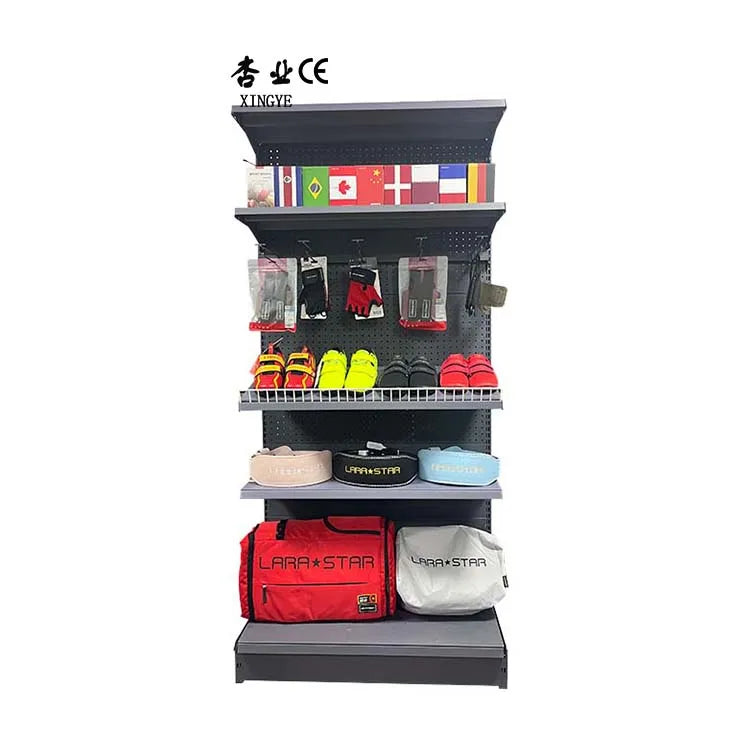 Custom Black Gondola Shelves Heavy Duty Supermarket Rack for Pharmacy Retail Supermart with Factory Size and Color Options