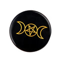Hand Carved Polished Natural Obsidian Gemstone Solar Symbol Engraving Reiki Obsidian Disc for Decoration Gift