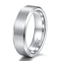 OAHLAN Fashion Jewelry 4/6/8MM Minimalist Simple Comfort Fit Waterproof Silver Bevel Edge Brushed Tungsten Rings for Men Wedding