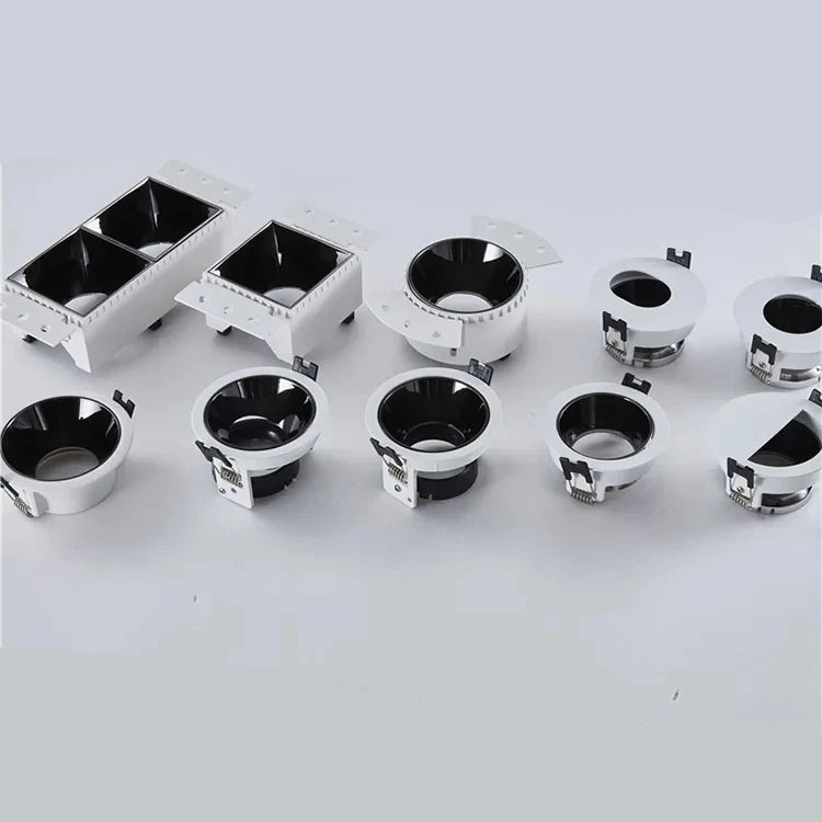 Die-cast Aluminum Ceiling Plate Spotlight Shell Frameless Square IP44 Modern LED Downlight Kit Heat Sink Surface Ring