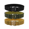 Men's Quick Release Duty Belt Outdoor Training Security Guard Plastic Buckle Canvas Fabric Belt Adjustable Tactical Belt