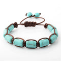 Natural Turquoise Gemstone Bead Casual Wrap Adjustable Stone Bracelet With Unisex Women Dainty