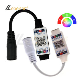 RGB 4-Pin Mini Smart LED Strip Controller DC5-24V 6A 144W for APP Control PWM Dimmer Common Anode 30m Range 5050 Color