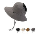 Fashion Wide Brim Sun Visor Bucket Hats With String Custom Embroidery Logo Quick Dry Polyester Golf Beach Fisherman Caps
