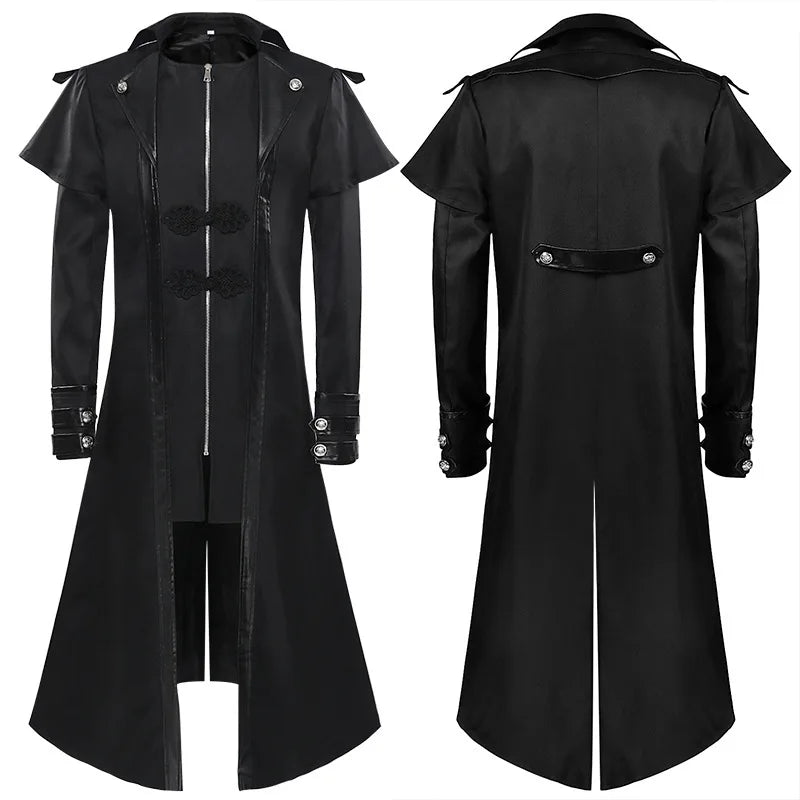 New European and American Men's Dress Medieval Vintage Clothing Mid-length Punk Tuxedo