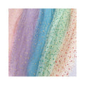 Fashion Design Knitted Warp 100%Nylon Light Weight Breathable Glitter Mesh Fabric for Making Girls' Dress and Skirt