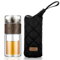 Solhui  Double Wall Thermos Glass Tea Bottle with Stainless Steel Long Infuser