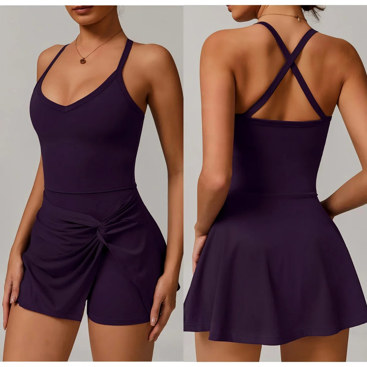Outdoor Breathable Sports Women'S Yoga Fitness Tennis Skirt Beautiful Back Gym Yoga Fitness Dress