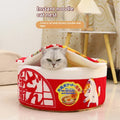 Super Soft Pet Nest Bed with Removable Washable Cushion Instant Noodle Bowl Small Medium Large Dogs Cats Bed for Winter