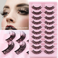 FX-S253 Wholesale 10 Pairs Lashes DD Curl Russian Eyelashes Handmade Synthetic Full Strip Eyelashes Customize False Eyelashes