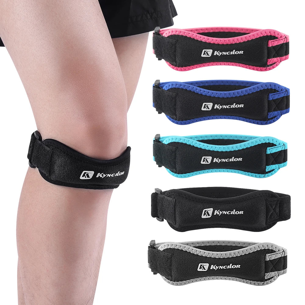 Adjustable Nylon Knee Tendon Strap Protector Patella Silica Gel Knee Pad for Running Sports Cycling Gym Support