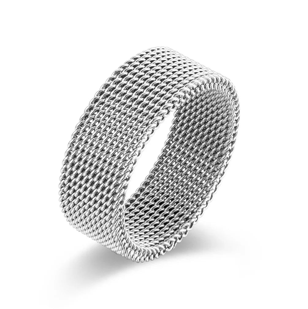 2022 Fashion Simple Neutral Rings Hot Sale Stainless Steel Rings Strap Weaving Rings for Women and Men