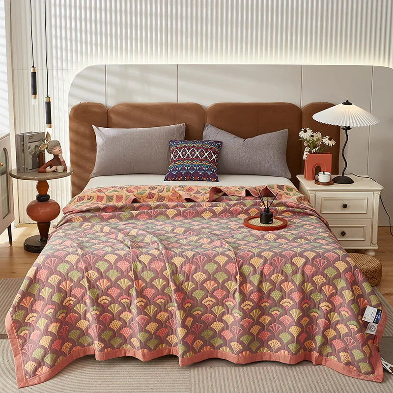 Lightweight Jacquard Blanket Breathable Spring Blanket Home Living Room Bed Decor Cotton Blanket Supplier