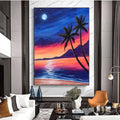 30*40cm DIY Art Painting Moon Coconut Tree Seascape  Mosaic Beads for Hotel Decoration Diamond Painting Colorful