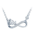 Infinity 925 Sterling Silver Rose Bouquet Combination Trendy Necklace