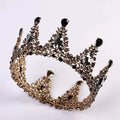 SongMay Wholesale Retro Black Baroque Crown Alloy Headdress Rhinestone Bride Wedding Dress Birthday Celebrations 4 Colors