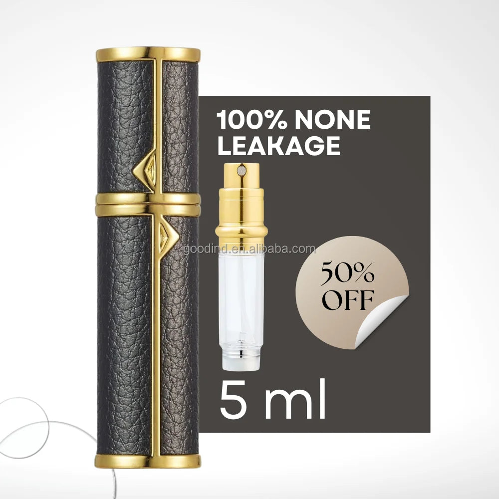 Refillable 5ml Portable Luxury Mini Glass Travel Cosmetic Spray Packaging Perfume Bottle Hot Stamping Pump Sprayer Custom Color