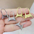 EM1314 Unique Bohemian Bold 18k Gold Plated Bag Shape Hoop Earrings Bolo Chunky Circle Earrings Gold Statement Hoops for Women