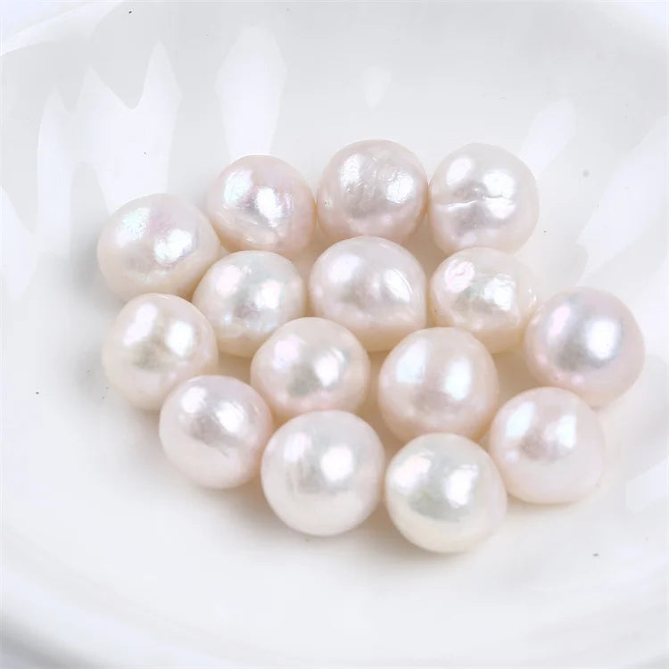 12-13mm Natural Edison Round White/Gray Grade a Freshwater Pearl Loose Beads Third Party Certified for Jewelry Making