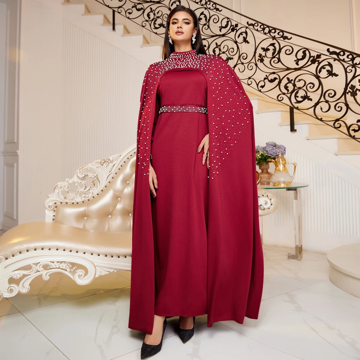 2024 Ramadan New Design Islamic Clothing Flower Printed Moroccan Kaftan Dubai Abaya Women Muslim Dress Modest Abaya Wholesale