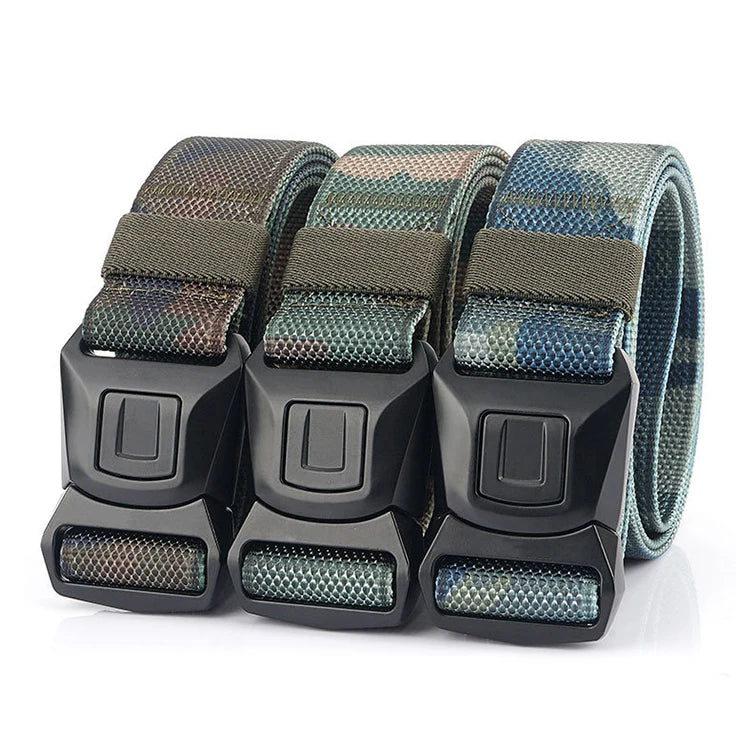 Outdoor Belt Men's Factory Custom Camouflage Thickening Tactical Nylon Belt Quick Buckle Disassembly Sports Belt
