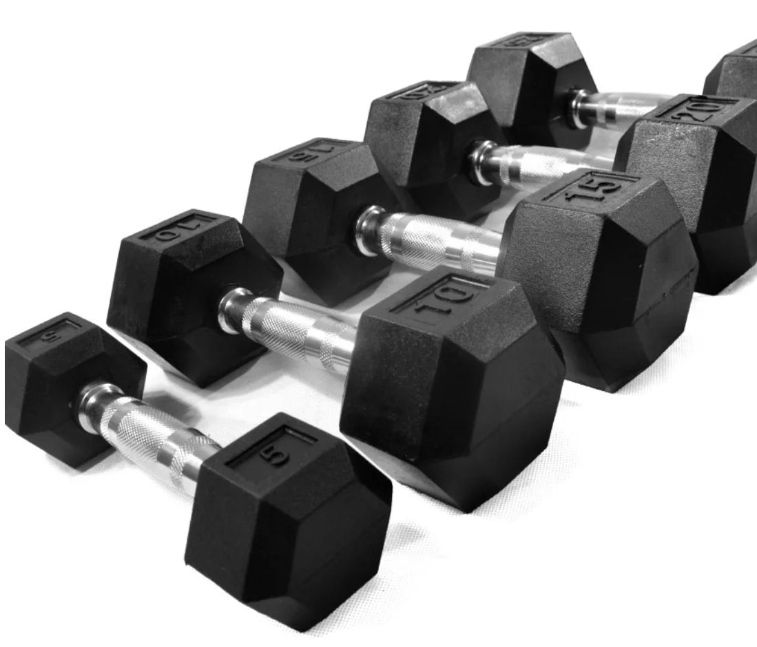TODO Men's Home Gym Fitness Equipment 1/2/3/4/5/6/7/8/9/10/15/20 KG Rubber Hex Iron Dumbbell Set 20kg Metal Dumbbell Black Color