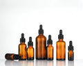 Cosmetic Dropper Bottle 15ml 20ml 30ml 50ml 100ml Amber Glass Bottle with Black Dropper Bottle for Essential Oil