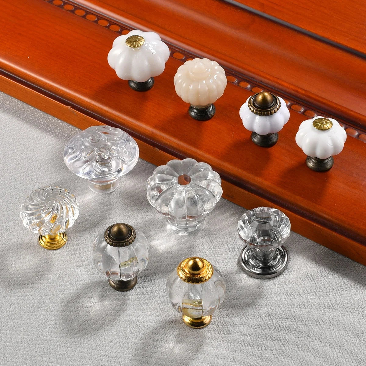 Modern Minimalist Crystal Transparent Acrylic Handle for Kitchen Cabinets Dressers Bedroom Living Room Use